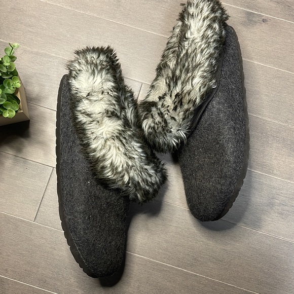 Birkenstock Kaprun Faux Fur Clog Grey Removable Fur - Picture 4 of 7